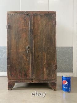 Antique Old 19th c. American Folk Art Rustic Country Primitive Spice Cabinet