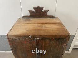 Antique Old 19th c. American Folk Art Rustic Country Primitive Spice Cabinet