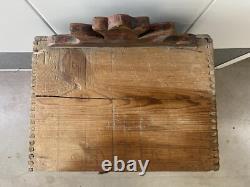 Antique Old 19th c. American Folk Art Rustic Country Primitive Spice Cabinet