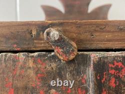 Antique Old 19th c. American Folk Art Rustic Country Primitive Spice Cabinet
