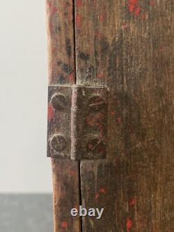 Antique Old 19th c. American Folk Art Rustic Country Primitive Spice Cabinet