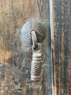 Antique Old 19th c. American Folk Art Rustic Country Primitive Spice Cabinet