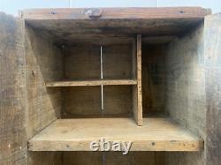 Antique Old 19th c. American Folk Art Rustic Country Primitive Spice Cabinet