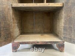 Antique Old 19th c. American Folk Art Rustic Country Primitive Spice Cabinet