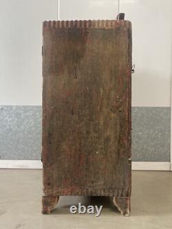 Antique Old 19th c. American Folk Art Rustic Country Primitive Spice Cabinet