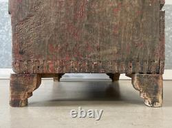 Antique Old 19th c. American Folk Art Rustic Country Primitive Spice Cabinet