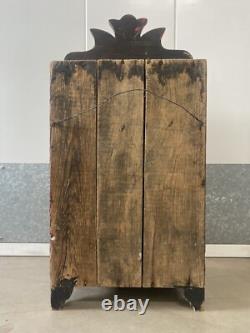 Antique Old 19th c. American Folk Art Rustic Country Primitive Spice Cabinet