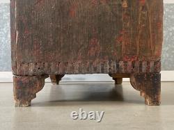 Antique Old 19th c. American Folk Art Rustic Country Primitive Spice Cabinet