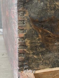 Antique Old 19th c. American Folk Art Rustic Country Primitive Spice Cabinet