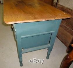 Antique Old Finish Possum Belly Baker Table Cabinet