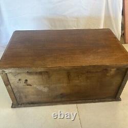 Antique Optometrist Visionary, Glasses, Wooden Chest Holder / Spool Cabinet RARE