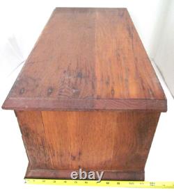 Antique Optometry Eye Glass 4 Drawer Storage Cabinet Oak 10 H x 23 L x 11 W