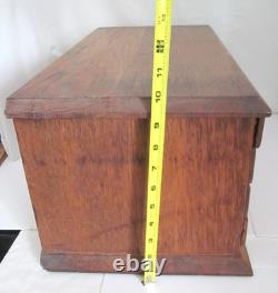 Antique Optometry Eye Glass 4 Drawer Storage Cabinet Oak 10 H x 23 L x 11 W