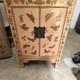 Antique Oriental Wood 2-door Butterfly Chinese Wedding Cabinet