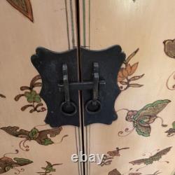 Antique Oriental Wood 2-Door Butterfly Chinese wedding cabinet