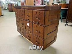 Antique Original Finish Oak Shaw Walker Stacking File Cabinet Barrister 3 Stack
