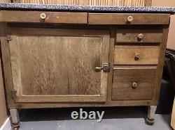 Antique Original Oak Hoosier Cabinet