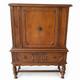 Antique Ornate Wood Bar Cabinet Storage Chest Carved Details John Widdicomb