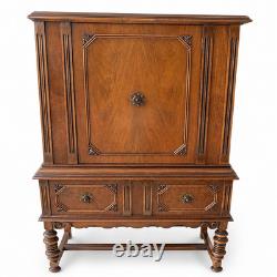Antique Ornate Wood Bar Cabinet Storage Chest Carved Details John Widdicomb