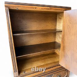 Antique Ornate Wood Bar Cabinet Storage Chest Carved Details John Widdicomb
