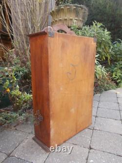 Antique Ornate Wooden Kitchen Apothecary Wall Cabinet Wood Beveled Glass Mirror