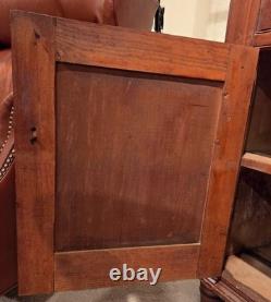 Antique PA Dutch Pine 12-Pane Grain Painted 2-Piece Flatback Cupboard, Ca. 1860s