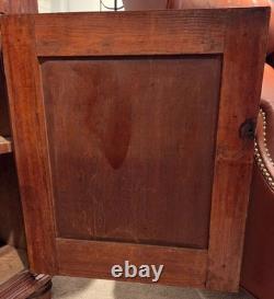 Antique PA Dutch Pine 12-Pane Grain Painted 2-Piece Flatback Cupboard, Ca. 1860s