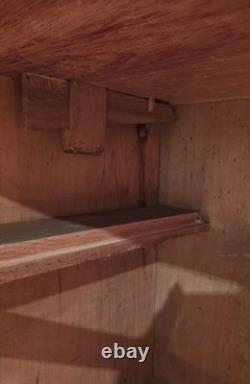 Antique PA Dutch Pine 12-Pane Grain Painted 2-Piece Flatback Cupboard, Ca. 1860s