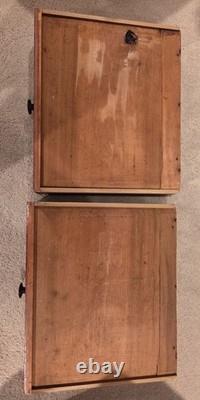 Antique PA Dutch Pine 12-Pane Grain Painted 2-Piece Flatback Cupboard, Ca. 1860s