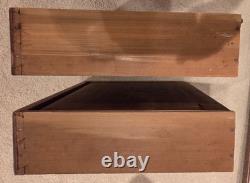 Antique PA Dutch Pine 12-Pane Grain Painted 2-Piece Flatback Cupboard, Ca. 1860s