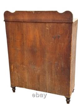 Antique Pa paint decorated Jelly cupboard milk cabinet primitive 1860 old paint