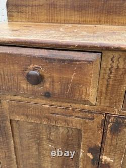 Antique Pa paint decorated Jelly cupboard milk cabinet primitive 1860 old paint