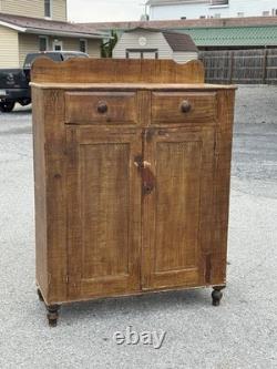 Antique Pa paint decorated Jelly cupboard milk cabinet primitive 1860 old paint