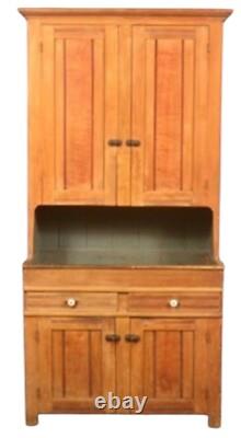 Antique Paint decorated dry sink step back cupboard folk art pa 1860 primitive