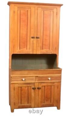 Antique Paint decorated dry sink step back cupboard folk art pa 1860 primitive