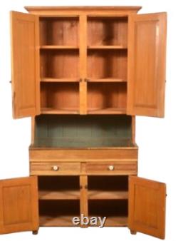 Antique Paint decorated dry sink step back cupboard folk art pa 1860 primitive