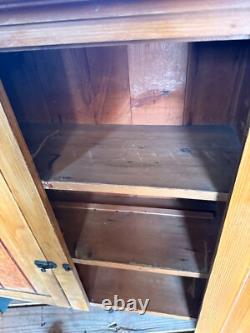 Antique Paint decorated dry sink step back cupboard folk art pa 1860 primitive