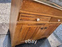 Antique Paint decorated dry sink step back cupboard folk art pa 1860 primitive