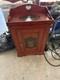 Antique Painted Floral Wood Cabinet Red Carvings Single Raised Panel Door