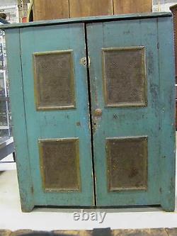 Antique Painted Punched Tin Pie Safe Shipping Available