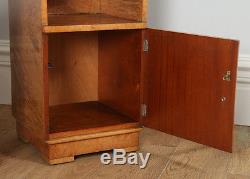 Antique Pair Art Deco Birds Eye Maple Bedside Cupboards Cabinets Night Tables