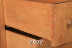 Antique Pair Art Deco Figured Walnut Bedside Cabinet Chests Tables Nightstands