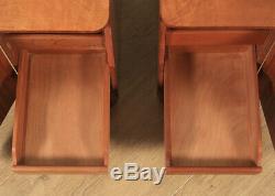 Antique Pair of Art Deco Mahogany Bedside Cupboards Cabinets Nightstands Tables