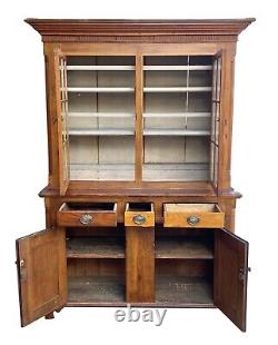 Antique Pennsylvania Chippendale Poplar Pewter Cupboard / Cabinet