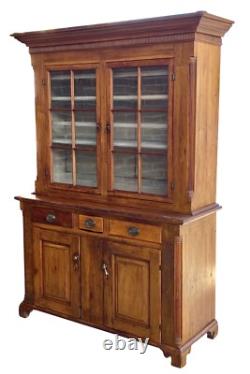 Antique Pennsylvania Chippendale Poplar Pewter Cupboard / Cabinet