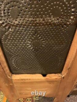 Antique Pie Safe, Poplar, 8 Tin Panels, Smooth, Hand Rubbed Wood, Beautiful