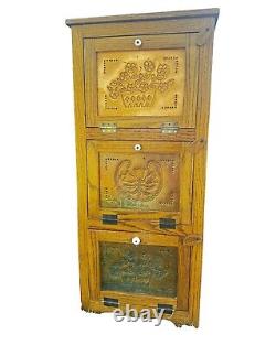 Antique Pie Safe with (3) Punched Copper Doors & Locks, circa 1800's