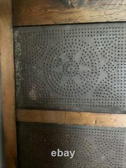Antique Pie Safe with Punched Copper Doors and Locks 1800s Vintage