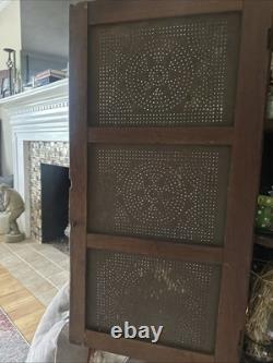 Antique Pie Safe with Punched Copper Doors and Locks 1800s Vintage