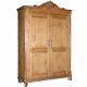 Antique Pine Armoire, Ca. 1860 With Carved Crown! A945